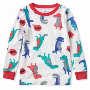 Carter's Colorful Dinosaur Long Sleeve Tee - White and Red